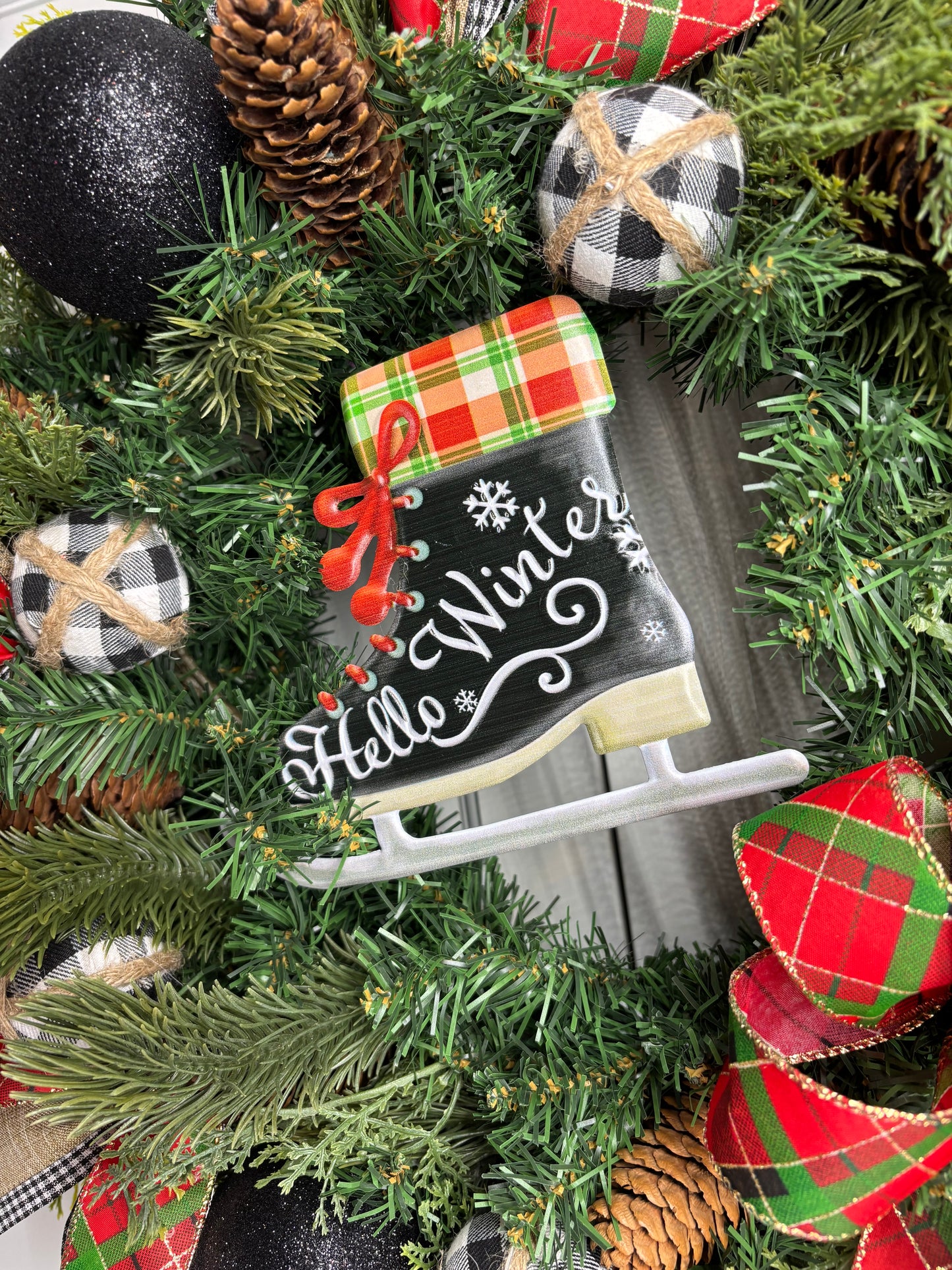 Hello Winter Skate Wreath