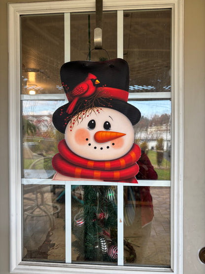 RED  SNOWMAN SOFT DOOR HANGERS