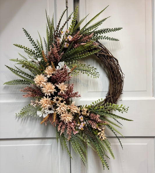 Spring Beaded Grass  Wreath