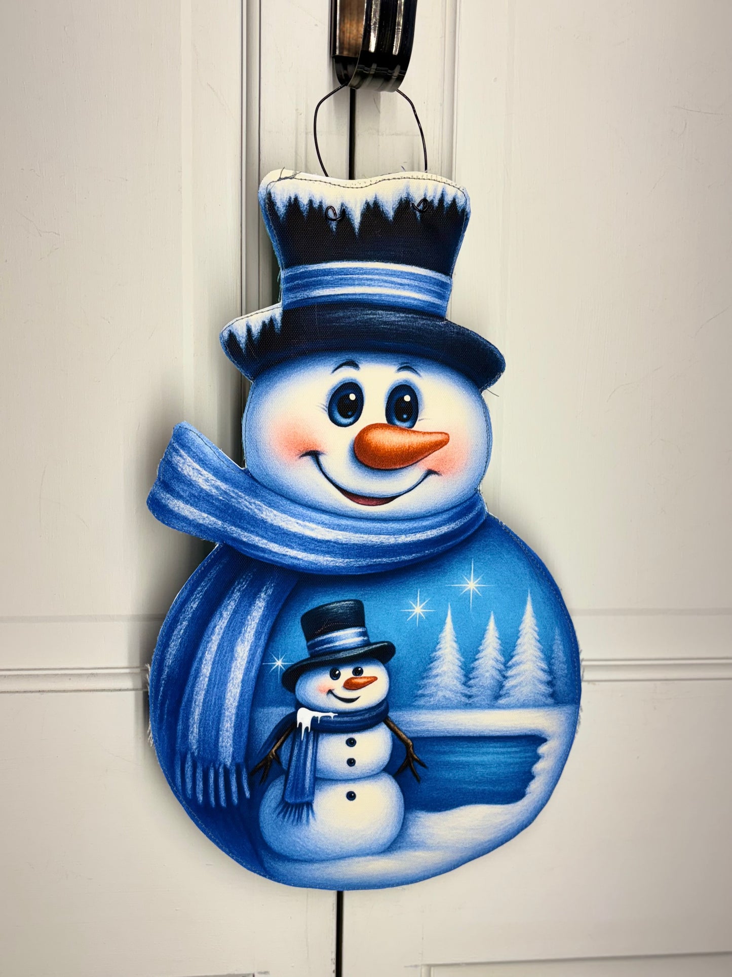 BLUE SNOWMAN SOFT DOOR HANGERS