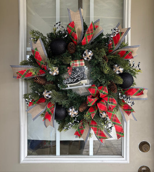 Hello Winter Skate Wreath